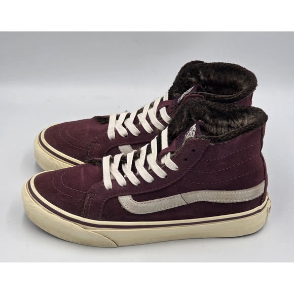 VANS Sk8-Hi Suede Maroon Women's Size 5 High-Top Skateboarding Shoes Sneakers - Picture 5 of 12